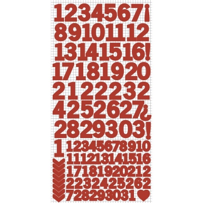 Kaisercraft-Red Number Sticker Sheet-AS263